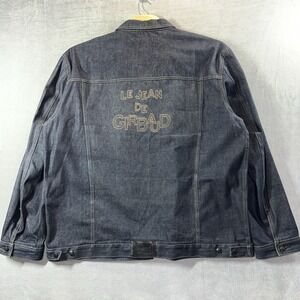 Vtg 90's Marithe Francois Girbaud Denim SPELL OUT Jean‎ Jacket Mens 3XL XXXL